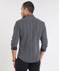 Camisa-Masculina-Slim-Estampada-Mini-Print-Manga-Longa-Preta-9372494-Preto_2