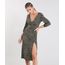 Vestido-Feminino-Midi-Estampado-Animal-Print-com-Fenda-Manga-3-4-Verde-Militar-9440638-Verde_Militar_1