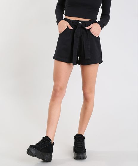 Short-de-Sarja-Feminino-Mom-Clochard-com-Faixa-para-Amarrar-Preto-9532115-Preto_1