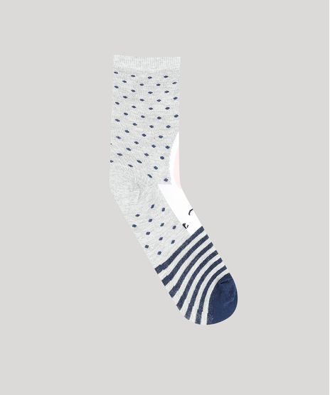 Meia-Feminina-Cano-Alto-Coelho-Estampada-de-Poa-Cinza-Mescla-9542704-Cinza_Mescla_1
