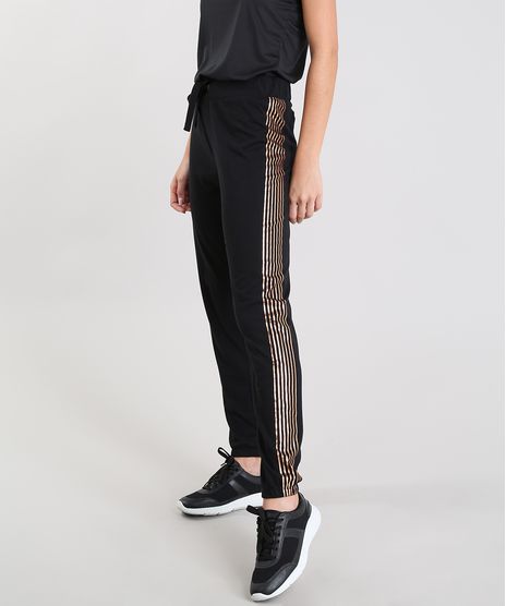 Calca-Feminina-Jogger-Esportiva-Ace-com-Faixas-Laterais-Metalizadas--Preta-9361656-Preto_1