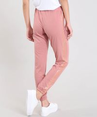 Calca-Feminina-Jogger-Esportiva-Ace-com-Faixas-Laterais-Metalizadas--Rose-9361656-Rose_2