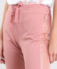Calca-Feminina-Jogger-Esportiva-Ace-com-Faixas-Laterais-Metalizadas--Rose-9361656-Rose_4