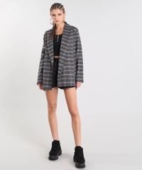 Blazer-Feminino-Longo-Estampado-Xadrez-em-Flanela-Chumbo-9363557-Chumbo_3 Blazer-Feminino-Longo-Estampado-Xadrez-em-Flanela-Chumbo-9363557-Chumbo_3