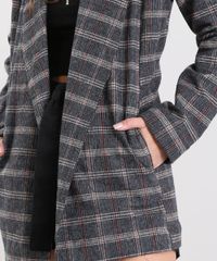 Blazer-Feminino-Longo-Estampado-Xadrez-em-Flanela-Chumbo-9363557-Chumbo_4 Blazer-Feminino-Longo-Estampado-Xadrez-em-Flanela-Chumbo-9363557-Chumbo_4