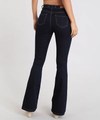 Calca-Jeans-Feminina-Flare-Cintura-Alta-com-Pesponto-Azul-Escuro-9071236-Azul_Escuro_2