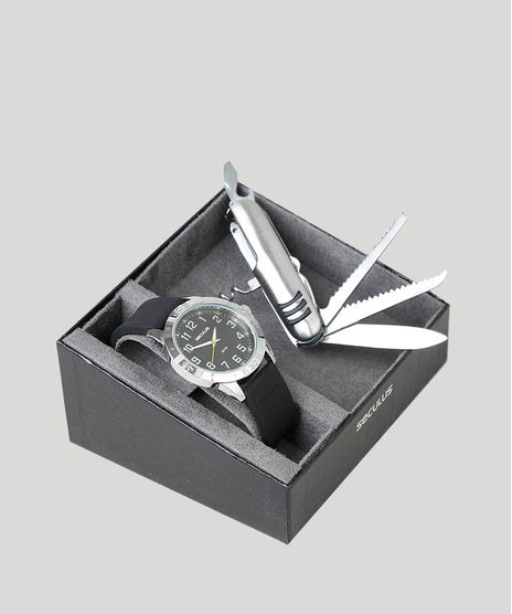 Kit-de-Relogio-Analogico-Seculus-Masculino---Canivete---23663G0SVNI2K-Prateado-9553477-Prateado_1