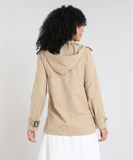 trench coat feminino com capuz