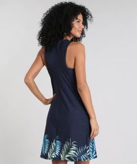 Vestido-Feminino-Curto-com-Estampa-de-Folhagem-Sem-Manga-Azul-Marinho-9504679-Azul_Marinho_2