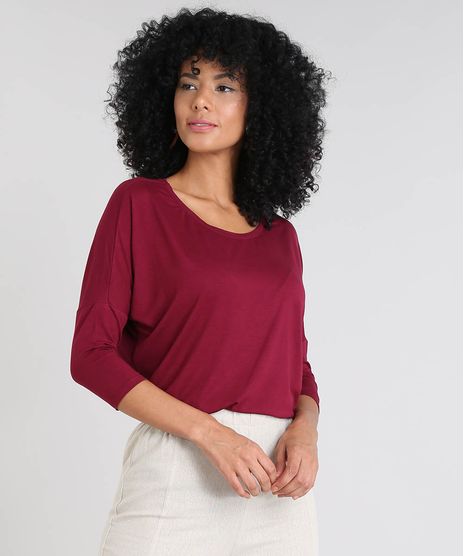 Blusa-Feminina-Ampla-Basica-Manga-Longa-Vinho-9509004-Vinho_1