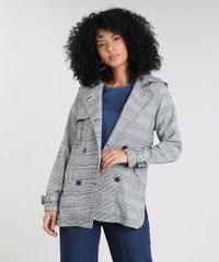 Casaco-Trench-Coat-Feminino-Estampado-Xadrez-com-Capuz-Preto-9356339-Preto_1