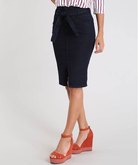 Saia-Lapis-Jeans-Feminina-Clochard-com-Fenda-Azul-Escuro-9539288-Azul_Escuro_1