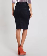 Saia-Lapis-Jeans-Feminina-Clochard-com-Fenda-Azul-Escuro-9539288-Azul_Escuro_2
