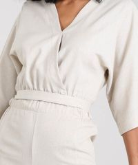 Blusa-Feminina-Cropped-Transpassada-com-Linho-Manga-3-4-Decote-V-Kaki-9521124-Kaki_4