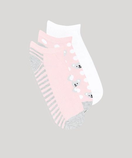 Kit-de-3-Meias-Femininas-Cano-Baixo-Coala-Multicor-9503657-Multicor_1 Kit-de-3-Meias-Femininas-Cano-Baixo-Coala-Multicor-9503657-Multicor_1