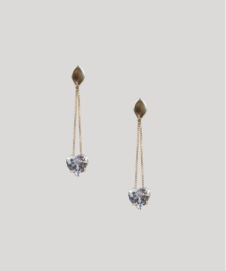 Brinco-Feminino-com-Pingente-de-Coracao-Dourado-8750715-Dourado_1