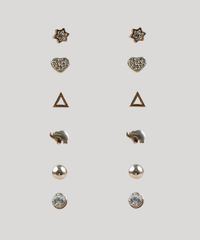 Kit-de-6-Brincos-Femininos-Dourado-9120649-Dourado_1