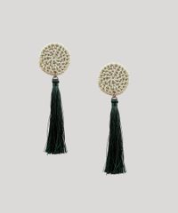Brinco-Feminino-Redondo-com-Palha-e-Tassel-Verde-9469775-Verde_1
