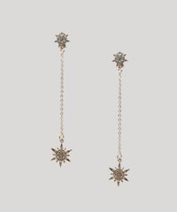 Brinco-Feminino-com-Pingente-de-Estrela-Dourado-9435974-Dourado_1