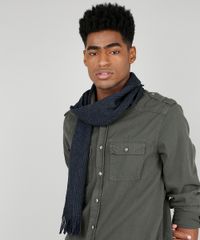 Cachecol-Masculino-Basico-em-Trico-com-Franjas-Azul-Marinho-8184824-Azul_Marinho_2