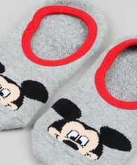 Meia-Infantil-Sapatilha-Mickey-Cinza-Mescla-9052253-Cinza_Mescla_2