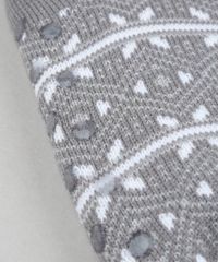Meia-Feminina-de-Inverno-em-Trico-Estampada-Etnica-com-Pelo-e-Pompom-Cinza-9392535-Cinza_5