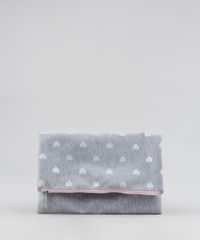 Necessaire-Feminina-com-Estampa-de-Coracoes-Cinza-Mescla-9526056-Cinza_Mescla_1