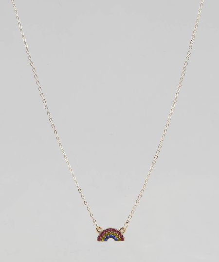 Colar-Feminino-com-Pingente-de-Arco-Iris-Dourado-9435987-Dourado_1