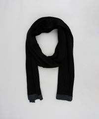 Cachecol-Masculino-Canelado-com-Barra-Contrastante-em-Trico-Preto-9363311-Preto_1