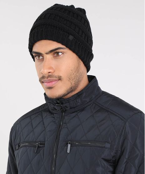 Gorro-Masculino-Texturizado-em-Trico-Preto-9363313-Preto_1