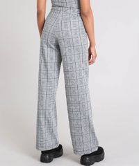 Calca-Feminina-Pantalona-Estampada-Xadrez-com-Argola-Cinza-Mescla-9520908-Cinza_Mescla_2