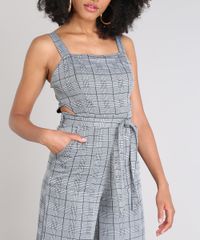 Macacao-Feminino-Pantacourt-Estampado-Xadrez-com-Vazado-Alca-Larga-Cinza-Mescla-9520911-Cinza_Mescla_4