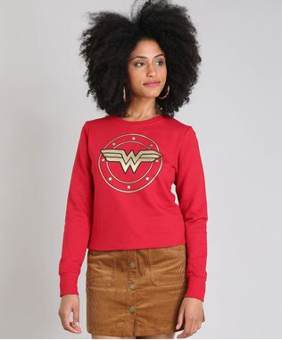 Blusao-Feminino-Mulher-Maravilha-em-Moletom-Decote-Redondo--Vermelho-9519907-Vermelho_1