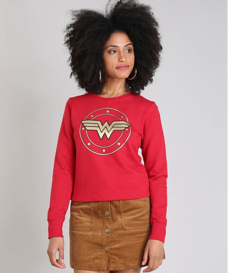 Blusao-Feminino-Mulher-Maravilha-em-Moletom-Decote-Redondo--Vermelho-9519907-Vermelho_1