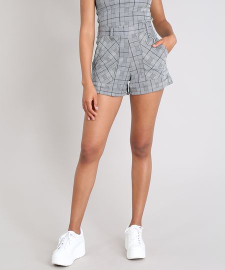 Short-Feminino-Estampado-Xadrez-com-Argola-Preto-9520915-Preto_1 Short-Feminino-Estampado-Xadrez-com-Argola-Preto-9520915-Preto_1