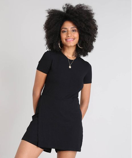Macaquinho-Short-Saia-Feminino-Canelado-Manga-Curta--Preto-9502910-Preto_1