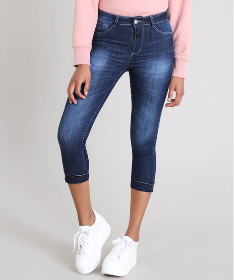 Calca-Jeans-Feminina-Sawary-Cigarrete-com-Lurex-Azul-Escuro-9543135-Azul_Escuro_1