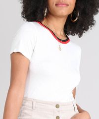 Blusa-Feminina-Manga-Curta-Decote-Redondo-Colorido-Off-White-9506870-Off_White_4 Blusa-Feminina-Manga-Curta-Decote-Redondo-Colorido-Off-White-9506870-Off_White_4