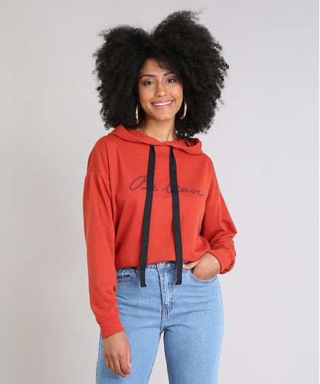 Blusao-Feminino--Be-Brave--em-Moletom-com-Capuz-Cobre-9508442-Cobre_1