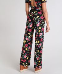 Calca-Feminina-Pantalona-Estampada-Floral-Cos-Largo--Preta-9503270-Preto_2
