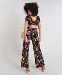 Calca-Feminina-Pantalona-Estampada-Floral-Cos-Largo--Preta-9503270-Preto_3