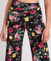 Calca-Feminina-Pantalona-Estampada-Floral-Cos-Largo--Preta-9503270-Preto_4