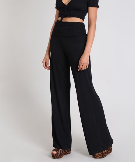 Calca-Feminina-Pantalona-Cos-Largo--Preta-9503269-Preto_1