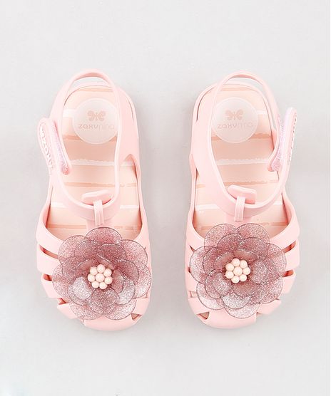 Sandalia-Infantil-Zaxy-Nina-com-Flor-e-Glitter-Rose-9309741-Rose_1