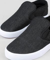 Tenis-Masculino-Slip-On-em-Jeans-Preto-8970222-Preto_2