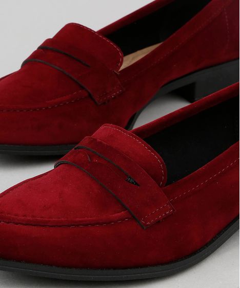 mocassim feminino vinho