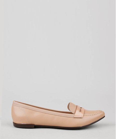 Mocassim-Feminino-Bico-Fino-Moleca-Texturizado-Bege-9558279-Bege_1
