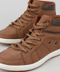 Tenis-Masculino-Ollie-Cano-Alto-com-Recortes-Marrom-9536058-Marrom_2 Tenis-Masculino-Ollie-Cano-Alto-com-Recortes-Marrom-9536058-Marrom_2