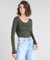 Blusa-Feminina-Basica-Manga-Longa-Decote-Redondo-Verde-Militar-8578638-Verde_Militar_1