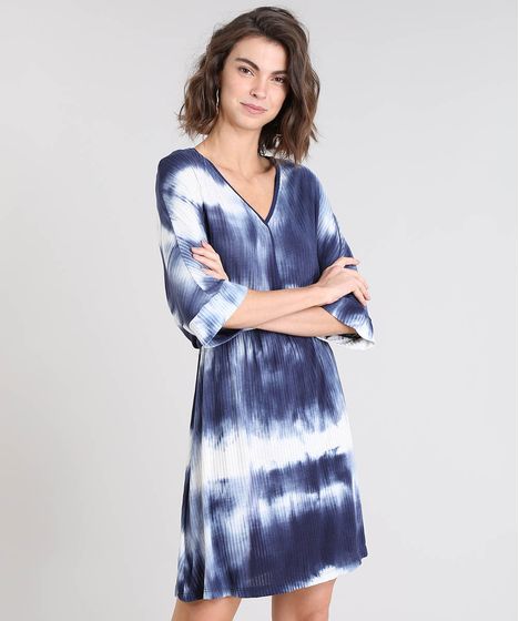 vestido azul tie dye